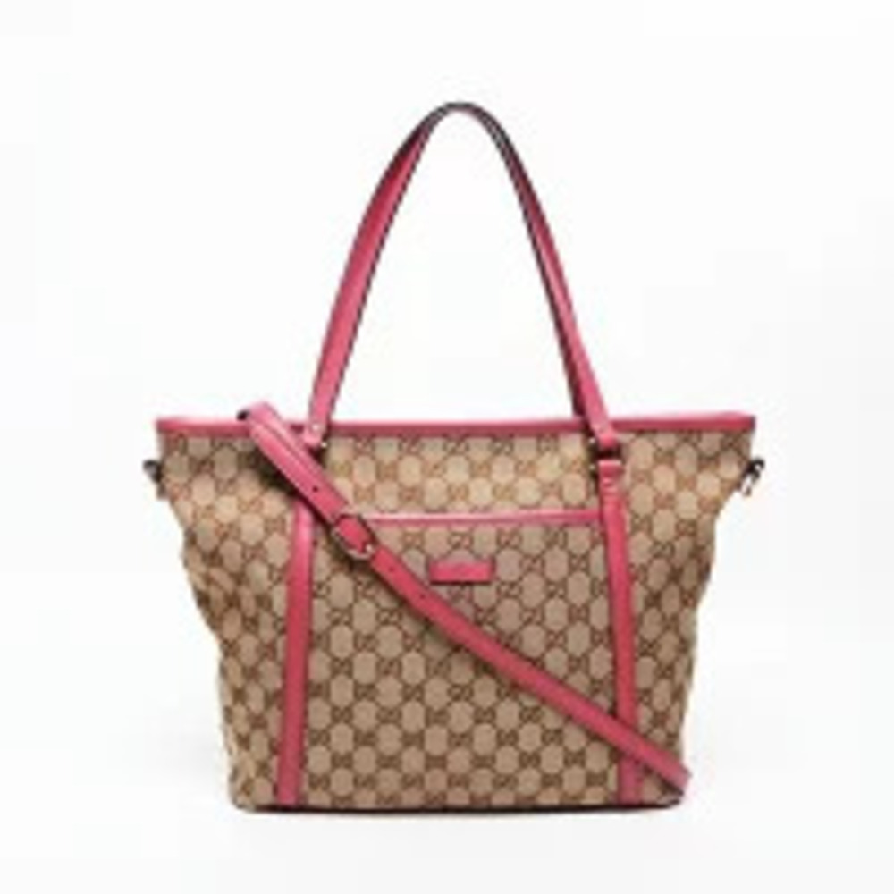 Gucci GG Canvas Tote Shoulder Bag Beige Brown - Picture 2 of 13